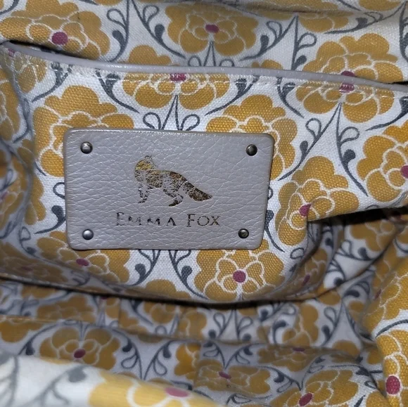 Emma Fox Dressage Kiss Lock Hobo Bag Cream Gold Hardware Lined - Picture 12 of 13